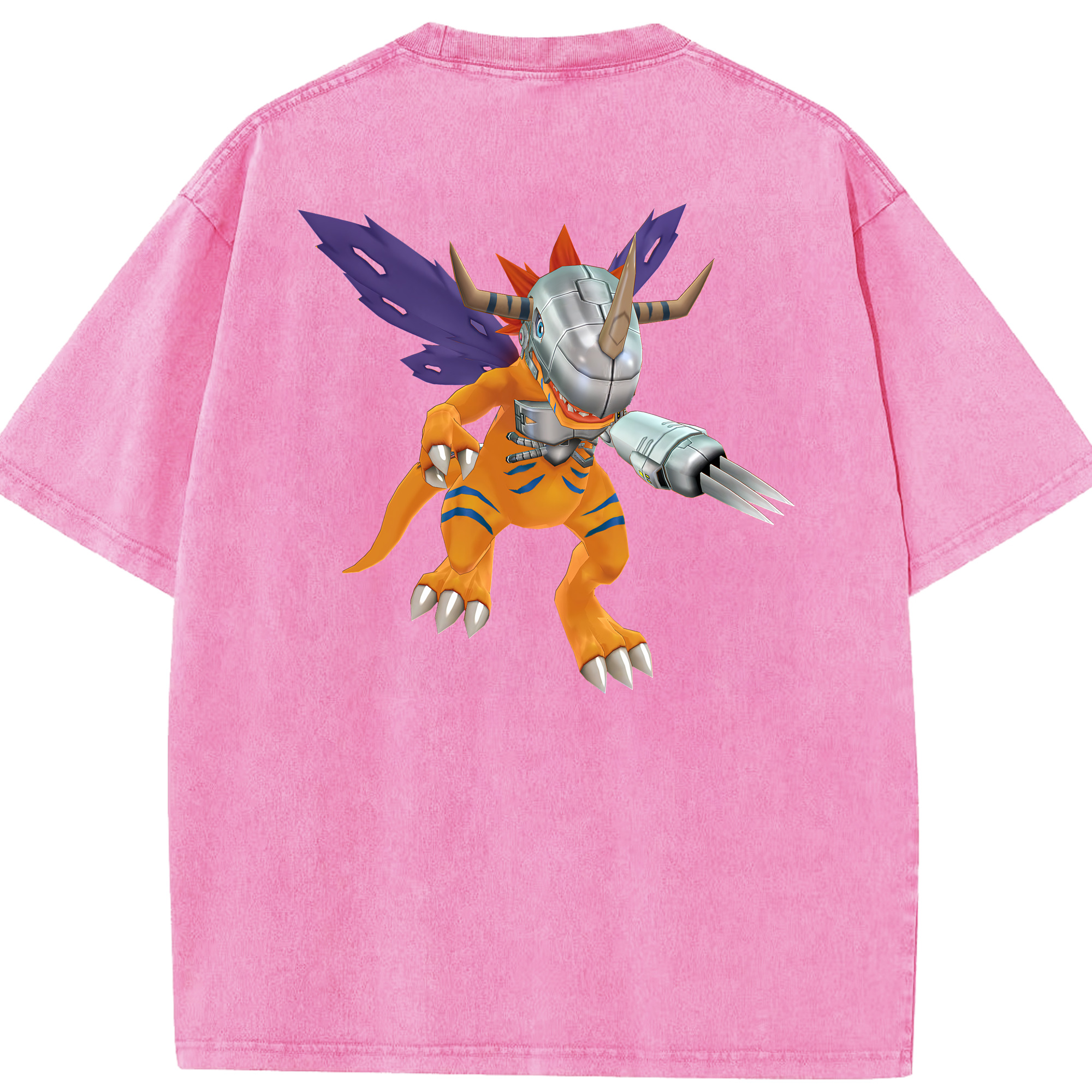 （画像用） Digimon デジタルモンスター/デジモン 綿100% ヴィンテージ風 半袖Tシャツ（背面プリント）